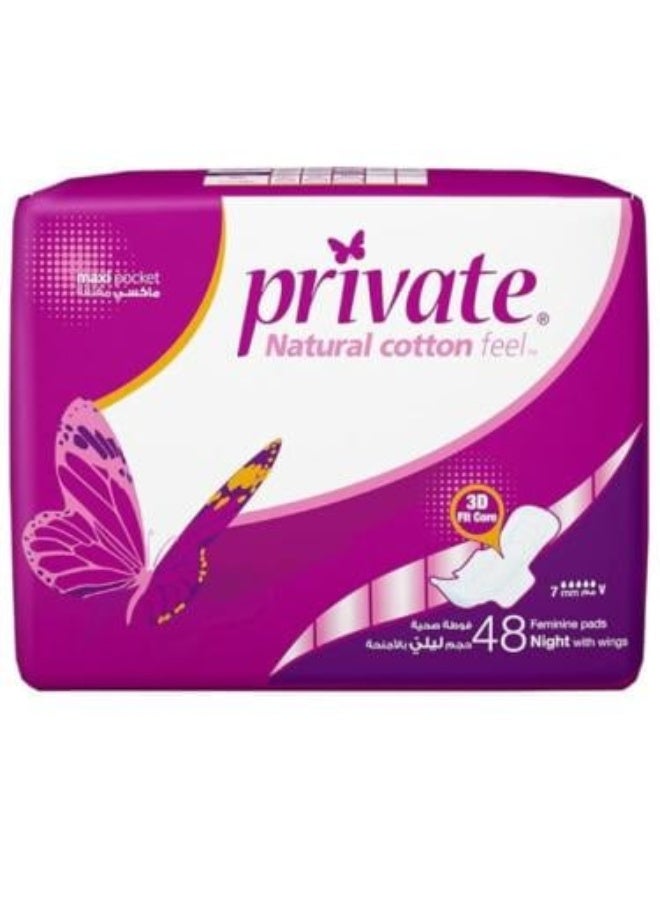 Size night feminine Pads with Wings, 48 ​​Pads